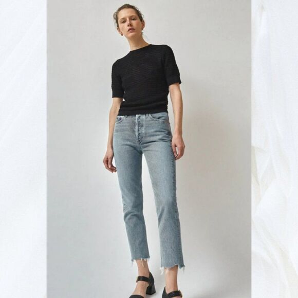 AGOLDE Riley High Rise Straight Crop Jeans - Picture 2 of 15